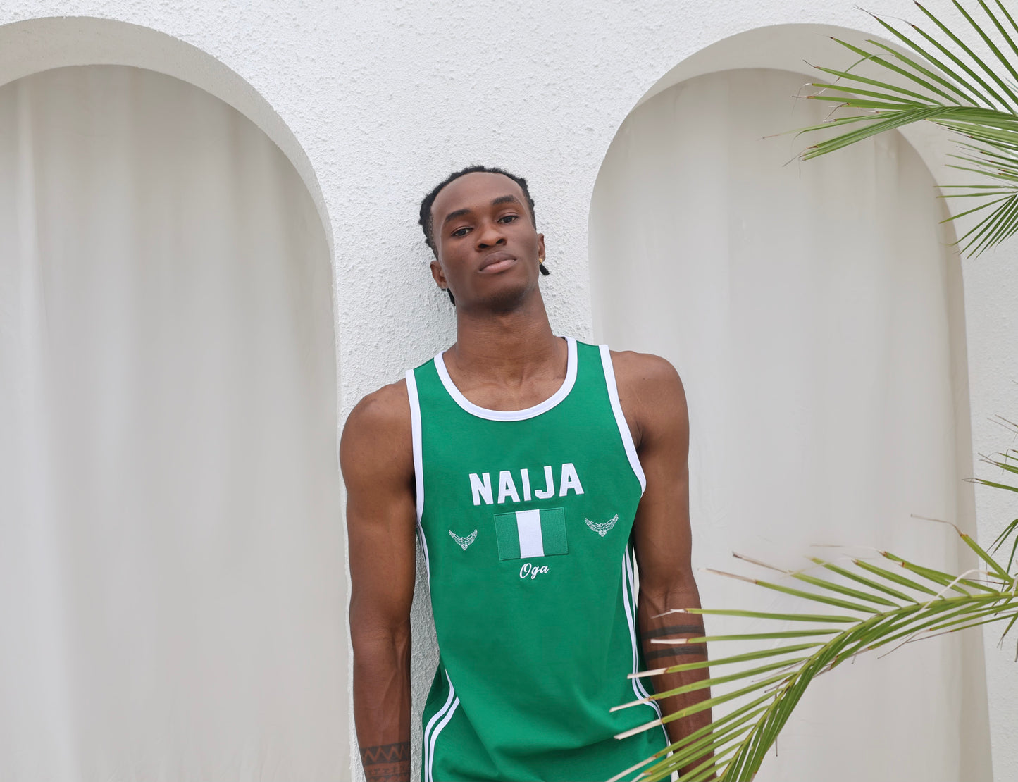 Naija Men's Embroidered Tank Top