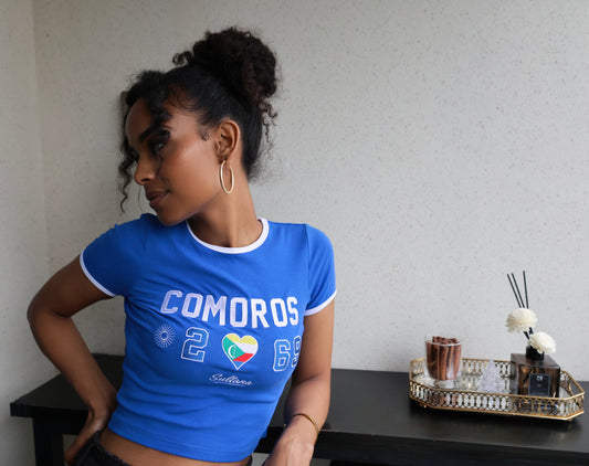 Comoros Embroidered Baby Tee