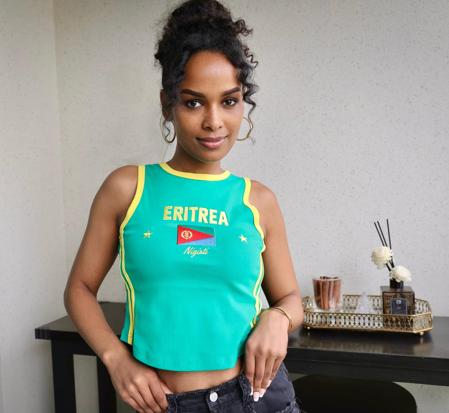Eritrea Embroidered Tank Top