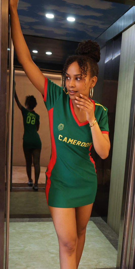 Cameroon Jersey Dress (PRE-ORDER) Shipped in 2-3 weeks