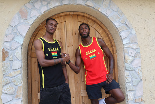 Ghana Men's Embroidered Tank Top