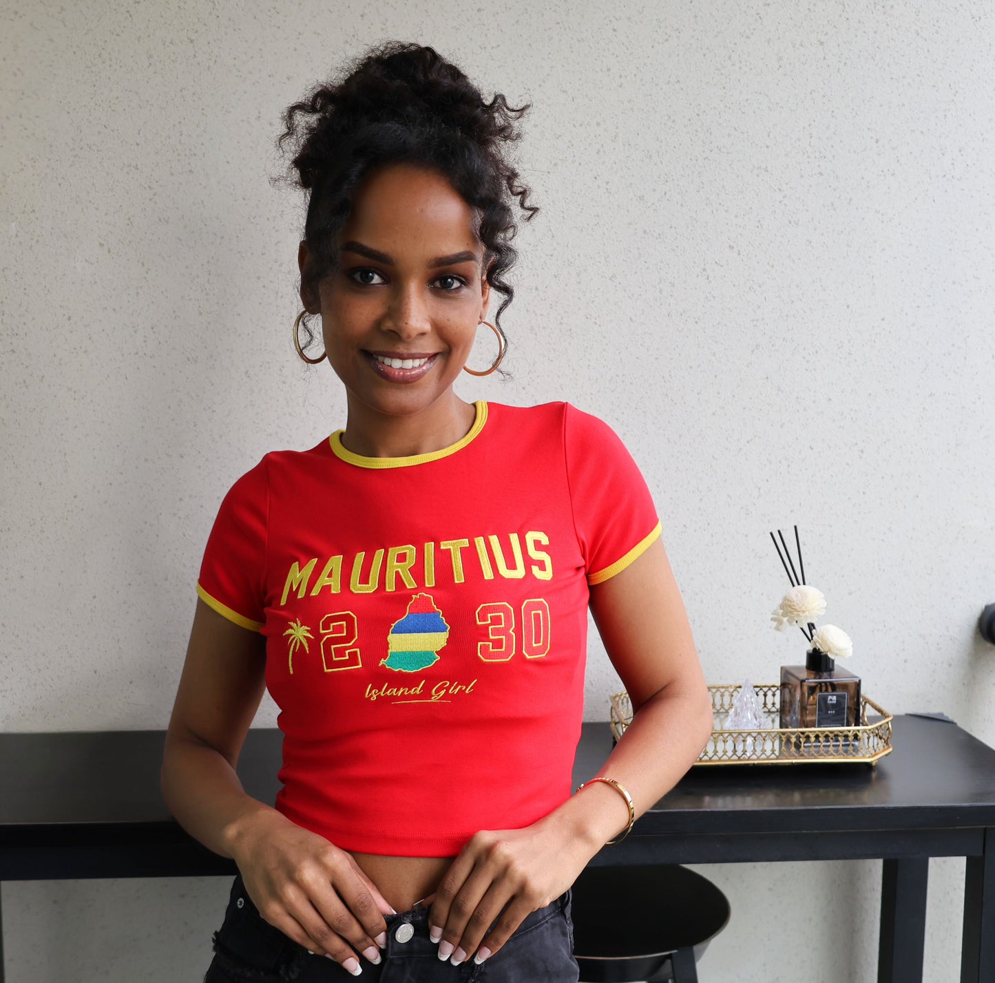 Mauritius Embroidered Baby Tee