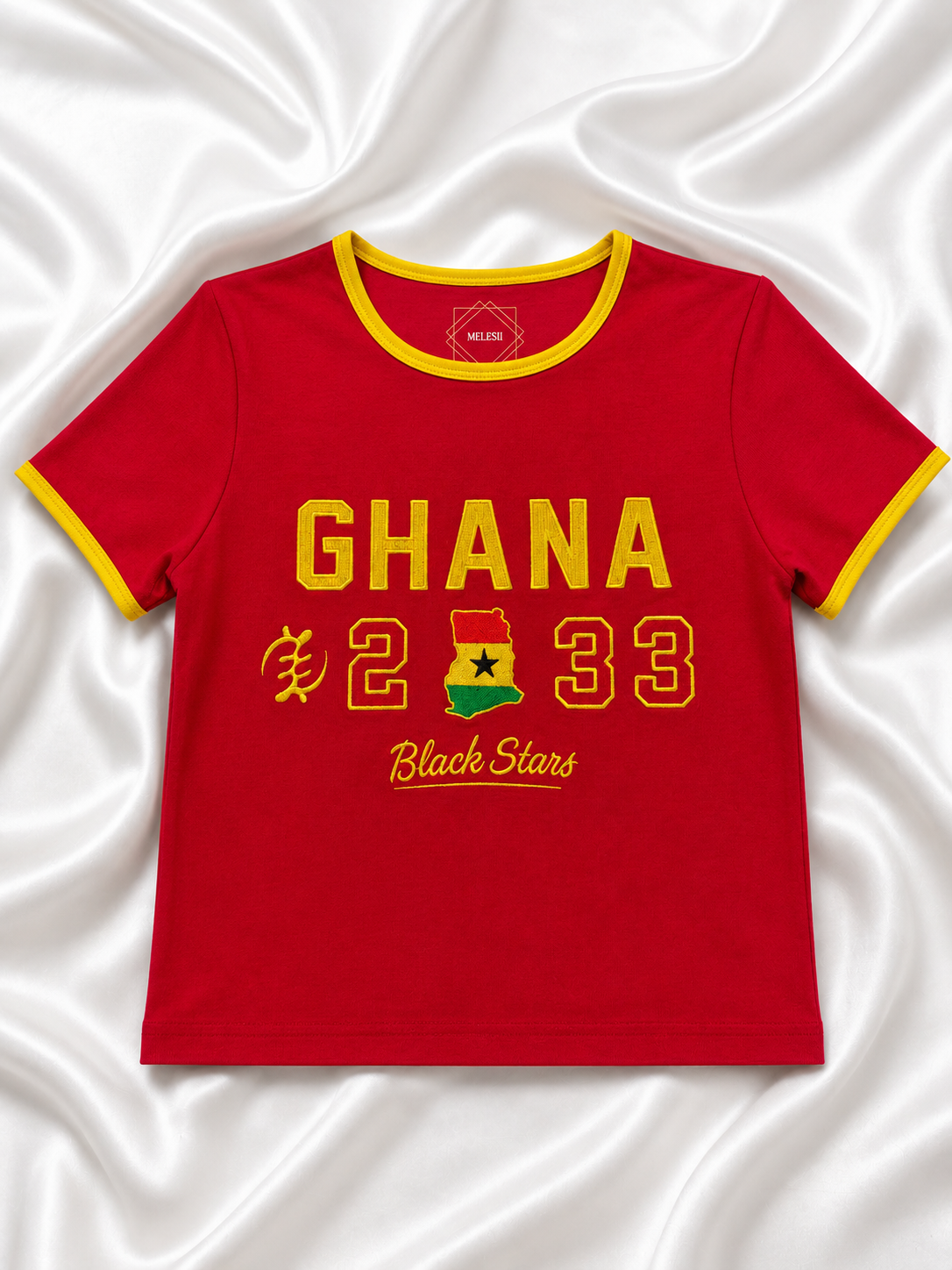 Ghana Embroidered Baby Tee
