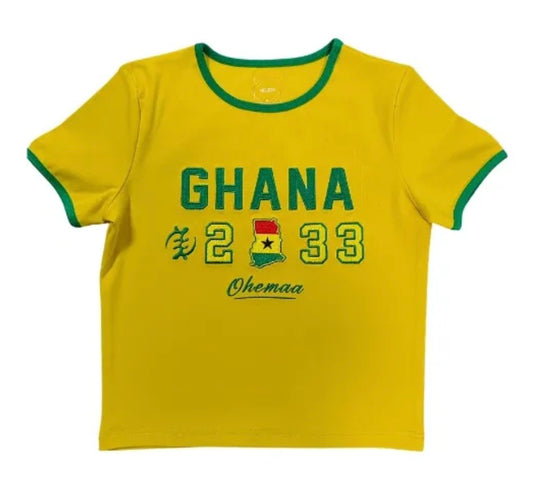 Ghana Embroidered Baby Tee
