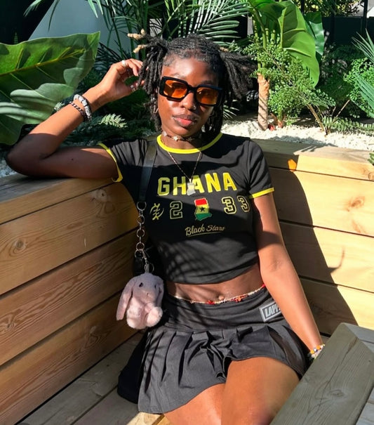 Ghana Embroidered Baby Tee